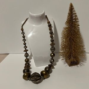 Brass Bead Necklace Vintage Boho Tribal.